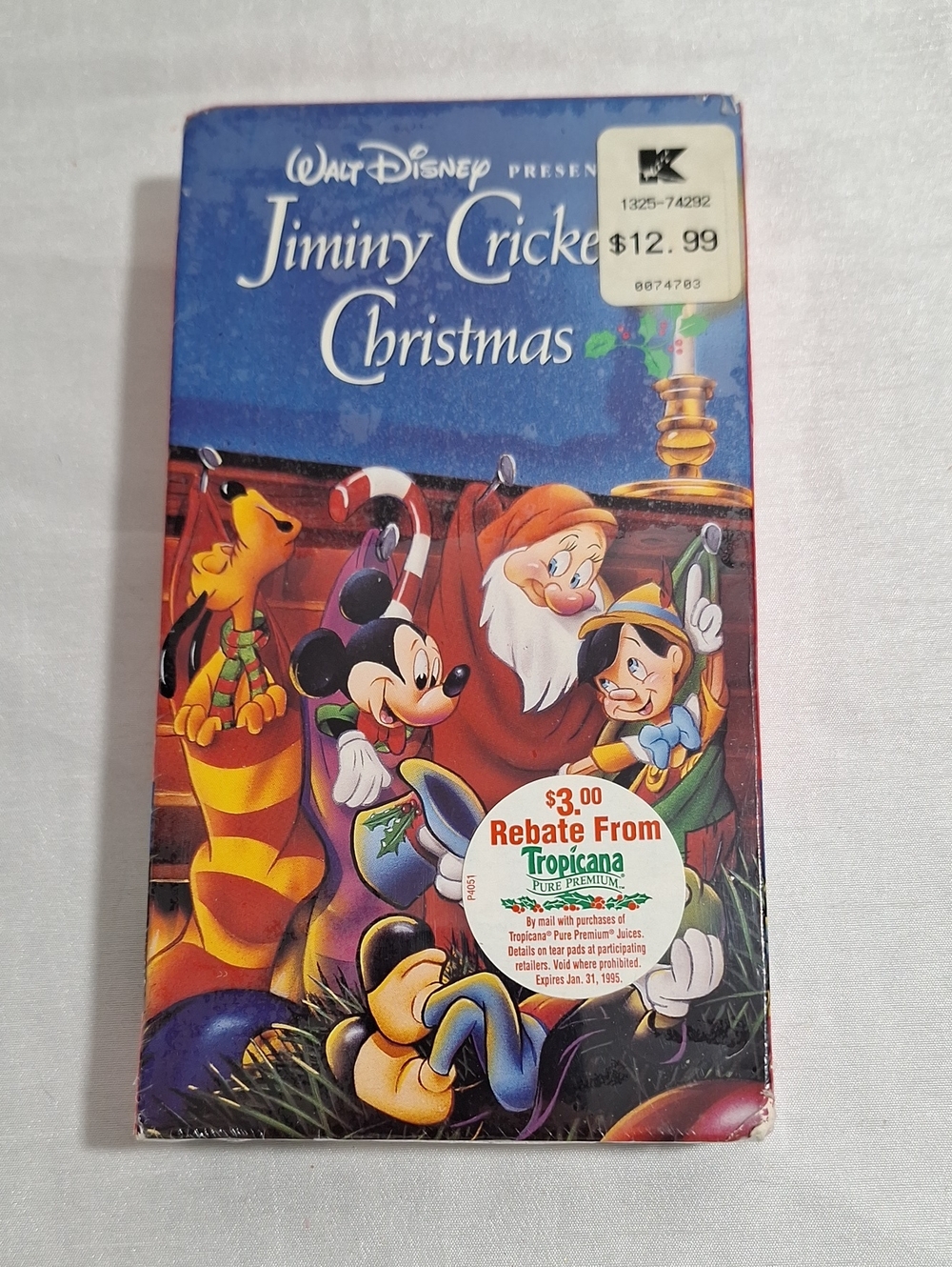 Walt Disney Jiminy Cricket Christmas VHS - Classic Holiday Art